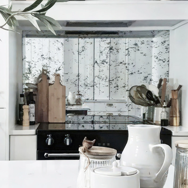 Classic Silver Antique Mirror Splashback