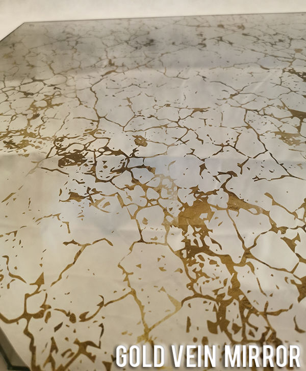 Gold vein antique mirror splashback